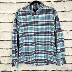 Vineyard Vines Men's Slim Fit Plaid Shirt M Long Sleeve Button-Up slim fit Tucke